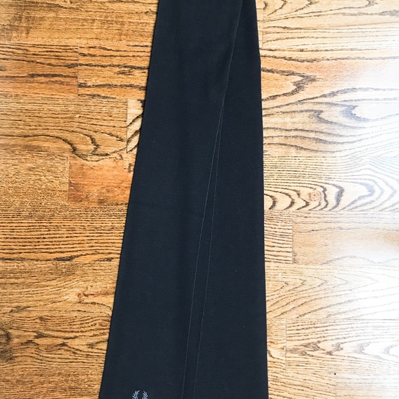 FRED PERRY by RAF SIMONS Black Knit Double Scarf - Picture 2 of 3